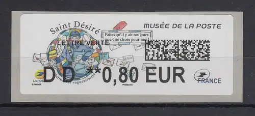 Frankreich 2018 ATM Postmuseum Saint Désiré Wert DD 0,80 EUR ** 