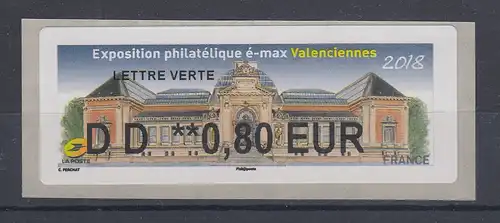 Frankreich 2018 ATM Exposition Valenciennes Wert DD 0,80 EUR ** 