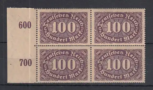 Dt. Reich Inflation Queroffset 100 Mark Wz.1 Plattenfehler Mi.-Nr. 219 I ** 