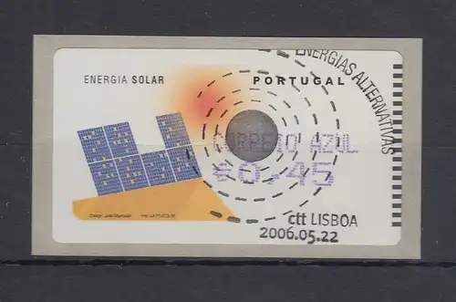 Portugal 2006 ATM Solar-Energie Amiel Mi.-Nr. 54.2 Z2 Wert AZUL 0,45 ET-O