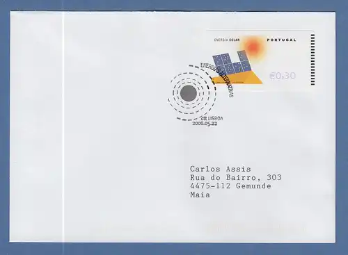 Portugal 2006 ATM Solar-Energie NewVision Mi.-Nr. 54.3 Z1 Wert 0,30 auf FDC