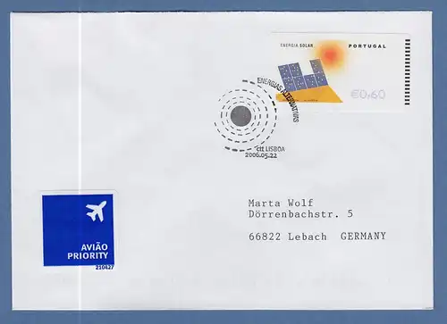 Portugal 2006 ATM Solar-Energie NewVision Mi.-Nr. 54.3 Z1 Wert 0,60 auf FDC