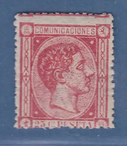 Spanien 1875 König Alfonso XII. Wert 25 C. rosa Mi.-Nr. 150 postfrisch ** 