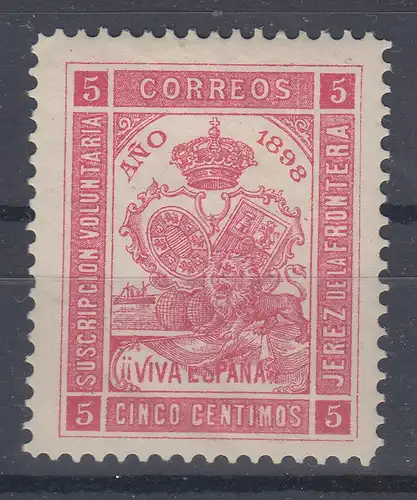 Spanien 1898 JEREZ DE LA FRONTERA, Marke sauber *  