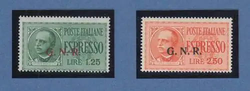 Italien Militärpost Nationalgarde G.N.R. Eilmarken Mi-Nr. 33-34 II ** mit ATTEST