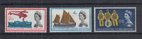 Großbritannien 1963 Internat. Rettungsboot-Konferenz Mi.-Nr. 359-61 y Satz  ** 