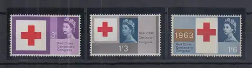 Großbritannien 1963 100 Jahre Rotes Kreuz Mi.-Nr. 362-64 y Satz  ** 