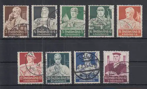 Deutsches Reich Nothilfe 1934 Berufsstände Mi.-Nr. 556-64 Satz kpl. gestempelt