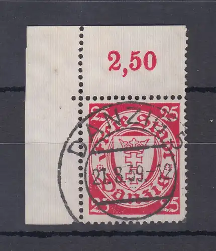 Danzig Freimarke Wappen Wz.5 Mi.-Nr. 294 ECKRANDSTÜCK oben links gestempelt