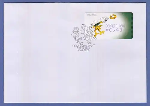 Portugal 2004 ATM Fussball-EM Amiel Mi.-Nr. 44.2.1 2 Wert AZUL 0,43 auf FDC