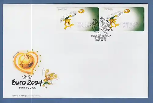 Portugal 2004 ATM Fussball-EM SMD Mi.-Nr. 44.1 Satz AZUL 45-175 FDC