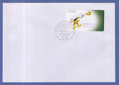 Portugal 2004 ATM Fussball-EM SMD Mi.-Nr. 44.1 Wert AZUL 0,43 auf FDC