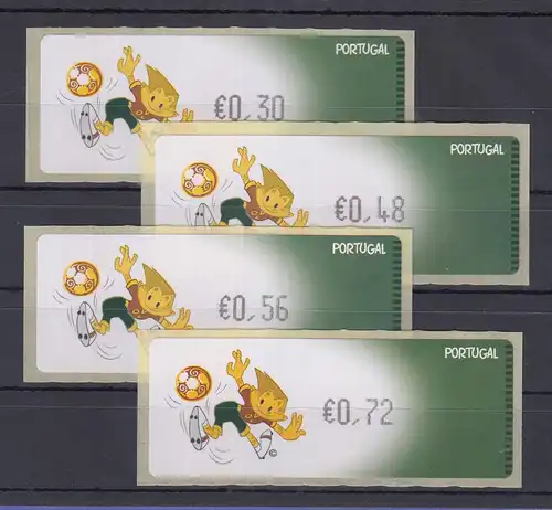 Portugal 2004 ATM Fussball-EM Monétel Mi.-Nr. 45 Satz 30-48-56-72 **