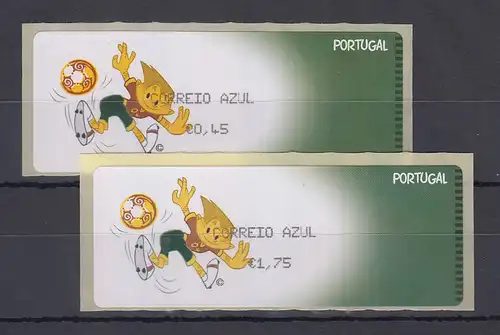 Portugal 2004 ATM Fussball-EM Monétel Mi.-Nr. 45 Satz AZUL 0,45 - 1,75 ** 