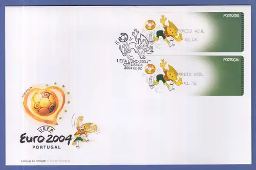 Portugal 2004 ATM Fussball-EM Monétel Mi.-Nr. 45 Satz AZUL 0,45 - 1,75 auf FDC