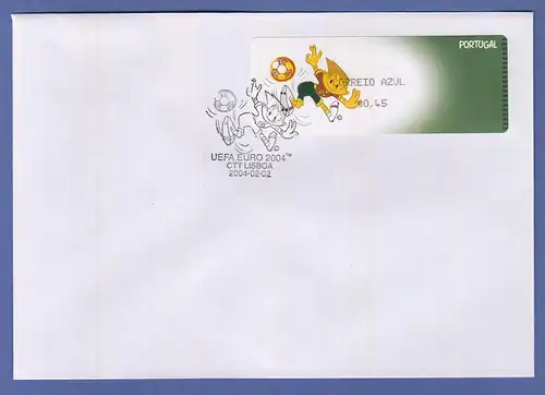 Portugal 2004 ATM Fussball-EM Monétel Mi.-Nr. 45 Wert AZUL 0,45 auf FDC