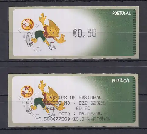Portugal 2004 ATM Fussball-EM Monétel Mi.-Nr. 45 Wert 0,30 ** mit AQ