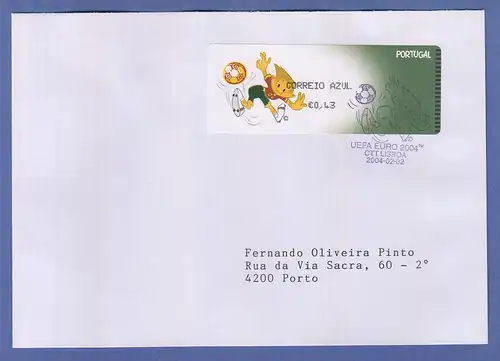 Portugal 2004 ATM Fussball-EM Monétel Mi.-Nr. 45 Wert AZUL 0,43 auf FDC