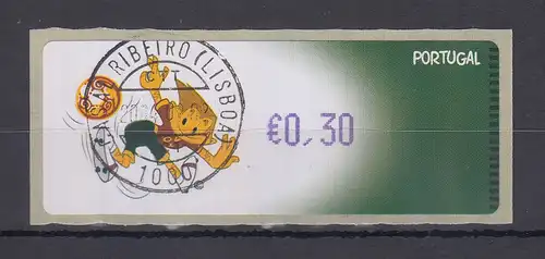 Portugal 2004 ATM Fussball-EM Monétel Mi.-Nr. 45 Wert 0,30 VIOLETT gestempelt