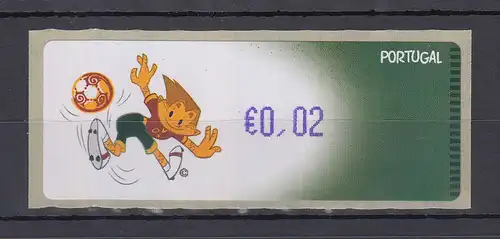 Portugal 2004 ATM Fussball-EM Monétel Mi.-Nr. 45 violett, Wert 0,02 **
