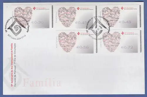 Portugal 2004 ATM Jahr der Familie SMD Mi.-Nr. 46.1 Satz 30-45-48-56-72 auf FDC