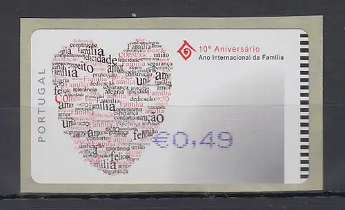 Portugal 2004 ATM Jahr der Familie SMD Mi.-Nr. 46.1 Wert 0,49 ** 
