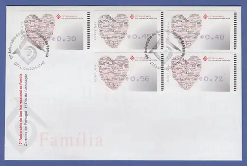 Portugal 2004 ATM Jahr der Familie Amiel Mi.-Nr. 46.2.2 Satz 30-45-48-56-72 FDC