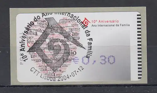 Portugal 2004 ATM Jahr der Familie Amiel Mi.-Nr. 46.2.1 Wert 0,30 mit ET-O 