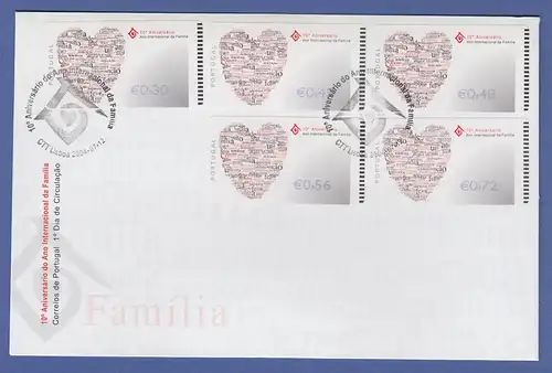 Portugal 2004 ATM Jahr der Familie NewVision Mi-Nr 46.3 Satz 30-45-48-56-72 FDC