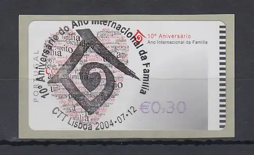 Portugal 2004 ATM Jahr der Familie NewVision Mi-Nr 46.3 Wert 0,30 mit ET-O