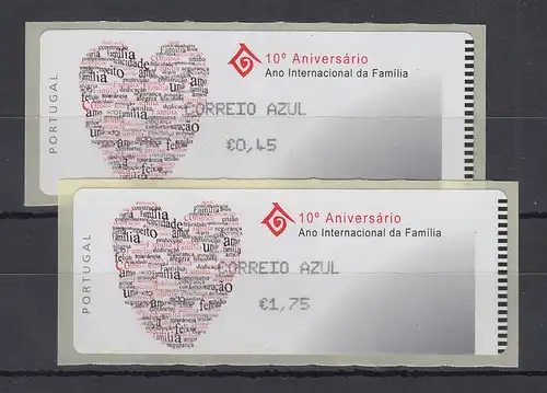 Portugal 2004 ATM Jahr der Familie Monétel Mi.-Nr. 47 Satz AZUL 0,45 / 1,75 **