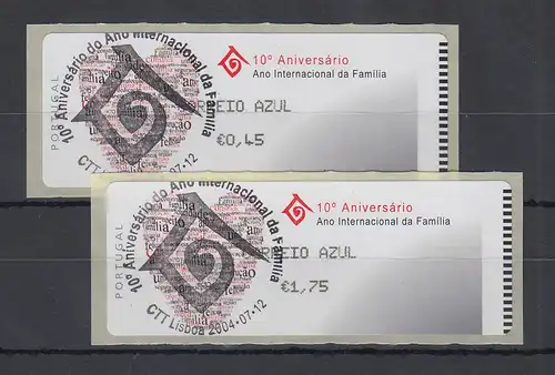 Portugal 2004 ATM Jahr der Familie Monétel Mi.-Nr. 47 Satz AZUL 0,45 / 1,75 ET-O