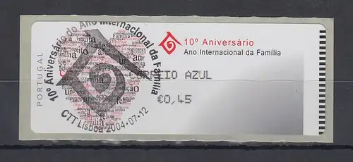 Portugal 2004 ATM Jahr der Familie Monétel Mi.-Nr. 47 Wert AZUL 0,45 ET-O