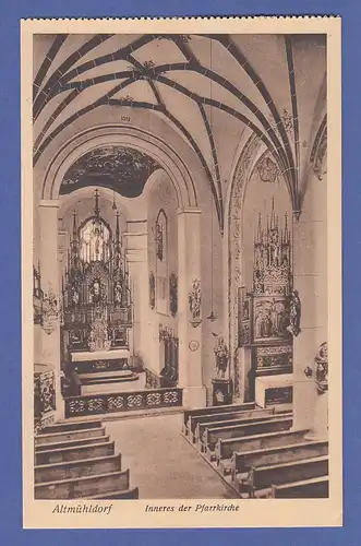 Alte AK 84453 Ecksberg Inneres der Pfarrkirche , unbeschrieben