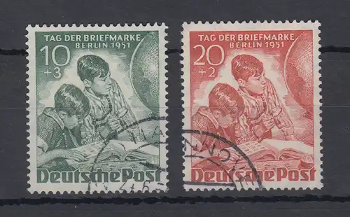 Berlin 1951 Tag der Briefmarke Mi.-Nr. 80-81 Satz 2 Werte gestempelt
