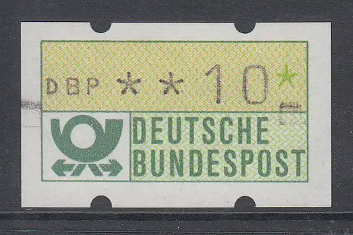 ATM Mi.-Nr. 1.1 mit Typenradabdrucken links und rechts, Wert DBP**10 