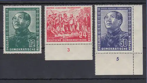 DDR 1951, Deutsch-Chinesische Freundschaft Satz 3 Werte kpl. Mi.-Nr. 286-88 ** 