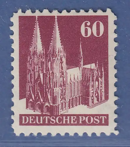 Bizone Bautenserie weite Zähnung L11, 60 Pfg Kölner Dom, Mi.-Nr. 93 I XB **