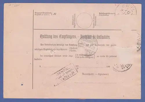 Österreich Paketkarte aus Wien für 2 Kisten befördert nach Paris, 1902
