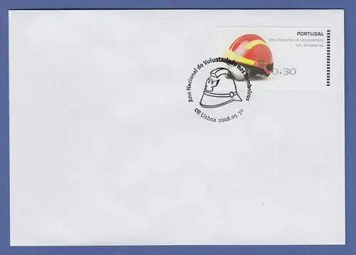 Portugal 2008 ATM Feuerwehr-Helm SMD Mi.-Nr. 62.1e Wert 30 auf FDC  