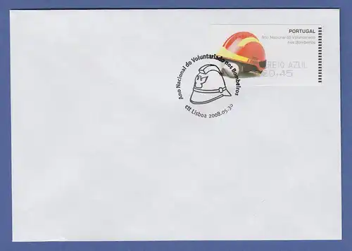 Portugal 2008 ATM Feuerwehr-Helm SMD Mi.-Nr. 62.1f Wert AZUL 45 auf FDC  