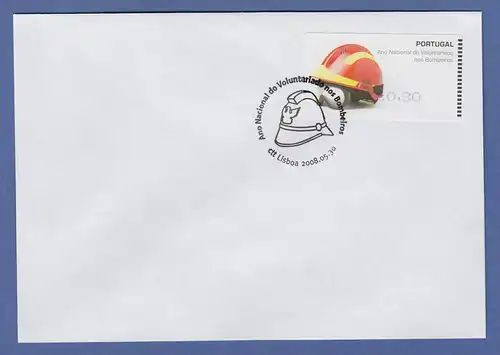 Portugal 2008 ATM Feuerwehr-Helm SMD Mi.-Nr. 62.1f Wert 30 auf FDC  