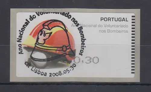 Portugal 2008 ATM Feuerwehr-Helm SMD Mi.-Nr. 62.1e Wert 30 ET-O  