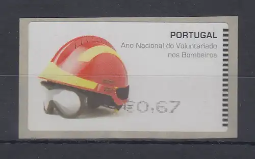 Portugal 2008 ATM Feuerwehr-Helm SMD Mi.-Nr. 62.1e Wert 67 **