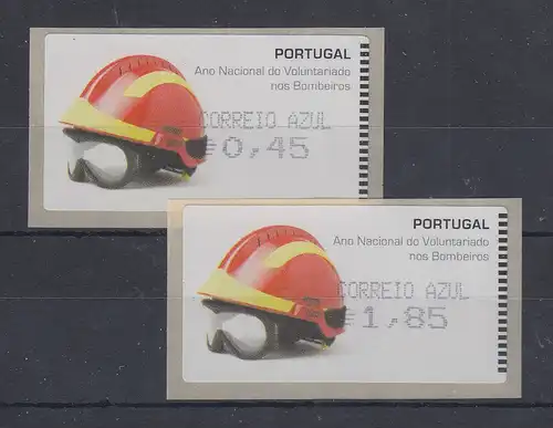 Portugal 2008 ATM Feuerwehr-Helm Amiel Mi.-Nr. 62.2e Satz AZUL 45-185 **