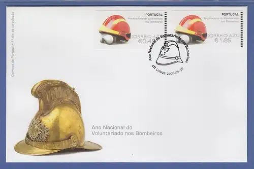 Portugal 2008 ATM Feuerwehr-Helm NewVision Mi-Nr 62.3e Satz AZUL 45-185 FDC