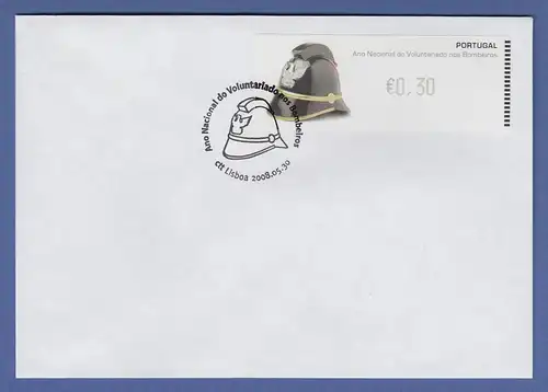 Portugal 2008 ATM Feuerwehr-Helm Monétel Mi.-Nr. 63 Wert 0,30 auf FDC