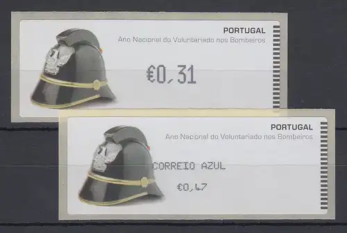 Portugal 2008 ATM Feuerwehr-Helm Monétel Mi.-Nr. 63 Werte 0,31 und AZUL 0,47 **