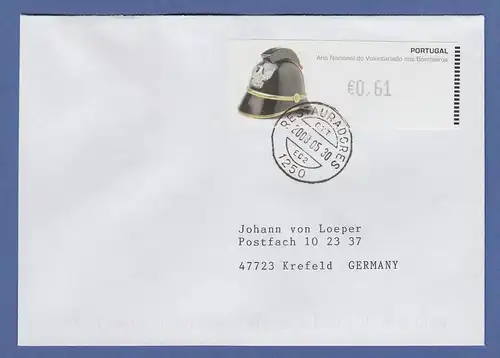 Portugal 2008 ATM Feuerwehr-Helm Monétel Mi.-Nr. 63 Wert 0,61 auf FDC nach D