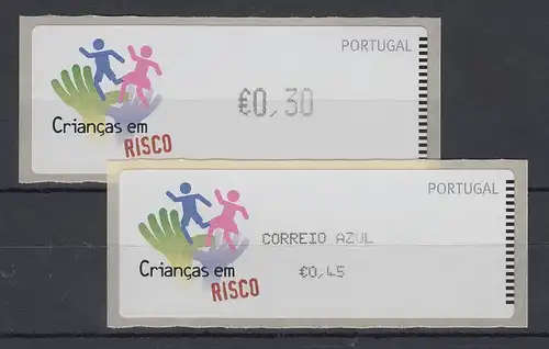 Portugal 2007 ATM Kinder in Gefahr Monétel Mi-Nr 59e Werte 0,30 und AZUL 0.45 **